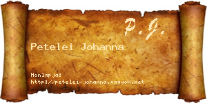 Petelei Johanna névjegykártya